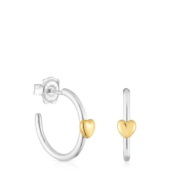 Tous Two-tone heart Hoop earrings My Other Half - Picture 1 of 4